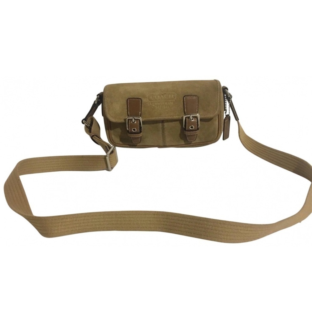 COPY - Coach brown suede crossbody handbag